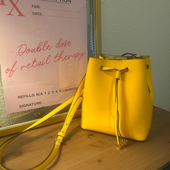 Lauren Ralph Lauren Dryden Debby II Mini Leather Drawstring Bag - Picture 12 of 17